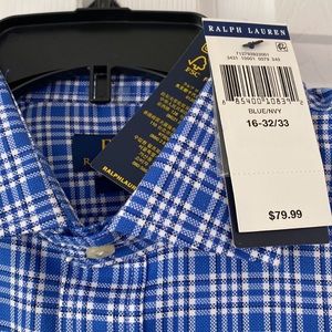 NWT Polo Ralph Lauren blue/navy mens long sleeve shirt high qualitySize L